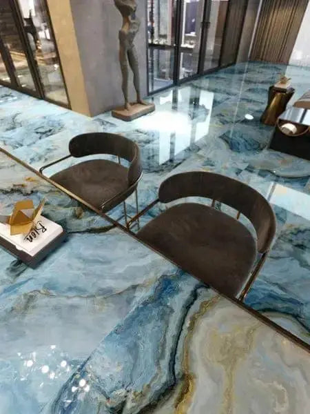Blue Marble 60x120 cm Polished Porcelain Tile from £29 sq.m vivido-tiles-uk