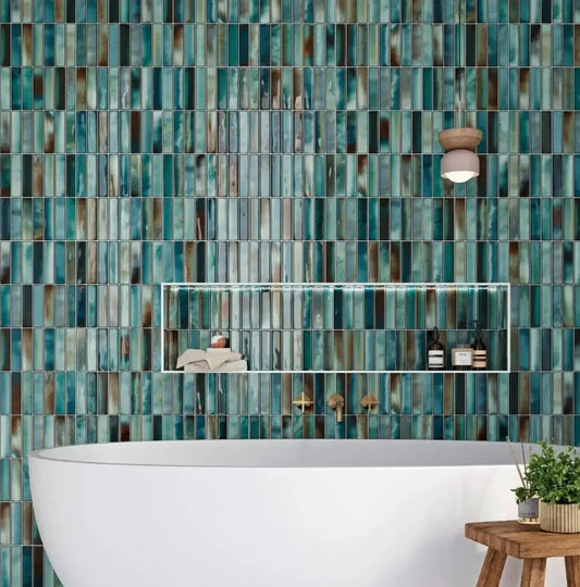 Bor Aqua 15x30 cm Rustic Feature wall Tiles from £37.99 sq.m vivido-tiles-uk