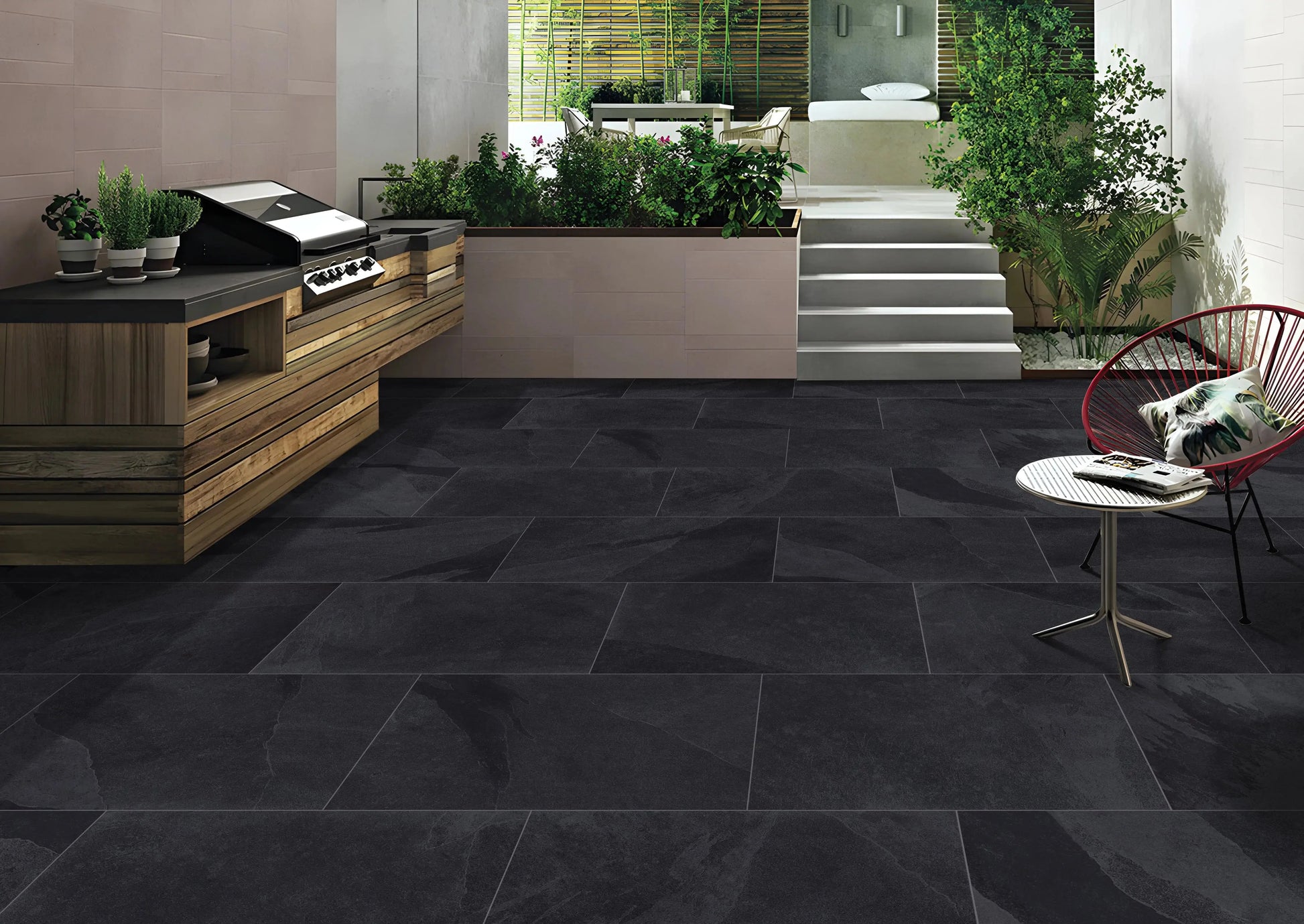 Brazilian Black Slate 600x900x20 mm Outdoor Porcelain Tiles Paving slabs ONLY £24.99 sq.m vivido-tiles-yorkshire