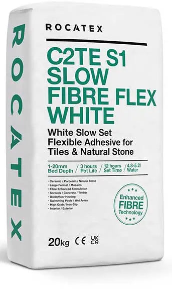 C2FT S1 Slow Set Flex White wall & floor 20 kg Adhesive Rocatex