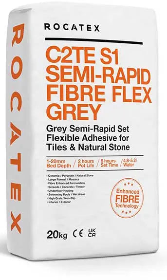 C2FT S1 semi Rapid Flex Grey wall & floor 20 kg Adhesive Rocatex