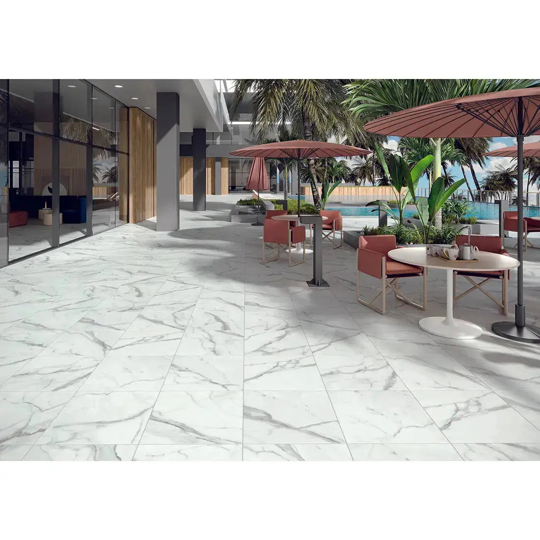 Carrara 600x600x20mm Outdoor Porcelain Tiles Paving from £29.99 per sq.m vivido-tiles-uk