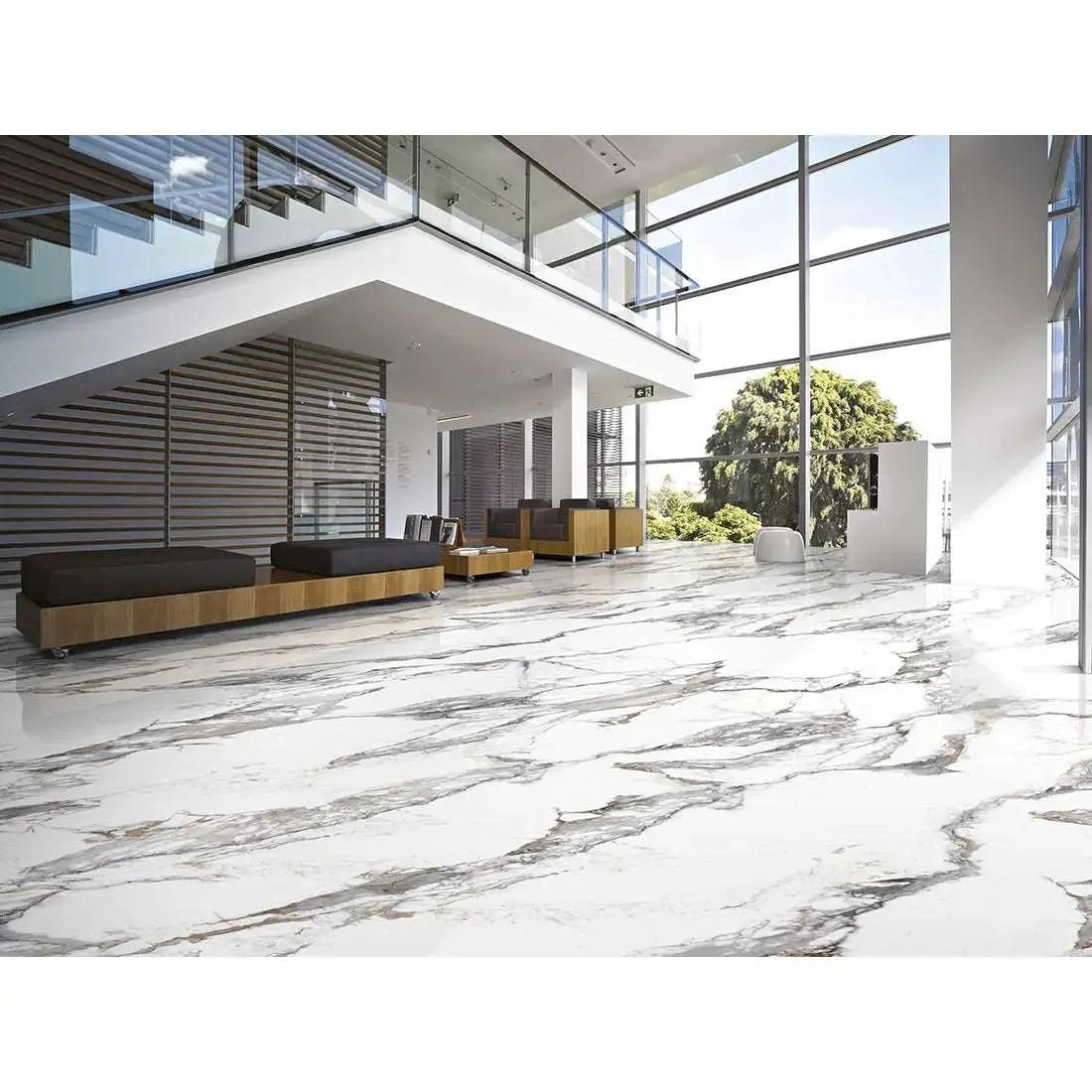 Calcutta Borghini Bookmatch 60x 120 cm Polished Porcelain Tile Vivido Tiles Harrogate 