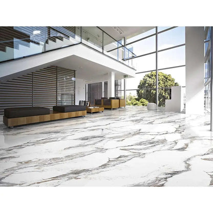 Calcutta Borghini Bookmatch 60x 120 cm Polished Porcelain Tile Vivido Tiles Harrogate 