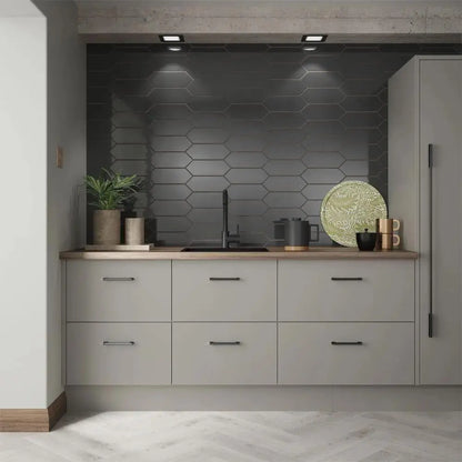 Cast Charcoal Glazed Ceramic Wall Tile 100x300 mm £54.99 sq.m Vivido-tiles-harrogate