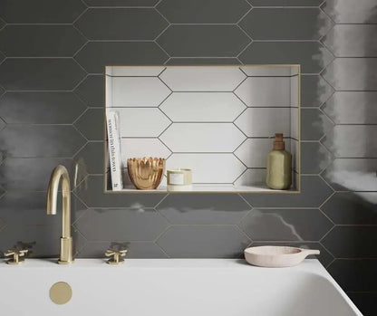 Cast Charcoal Glazed Ceramic Wall Tile 100x300 mm £54.99 sq.m Vivido-tiles-harrogate