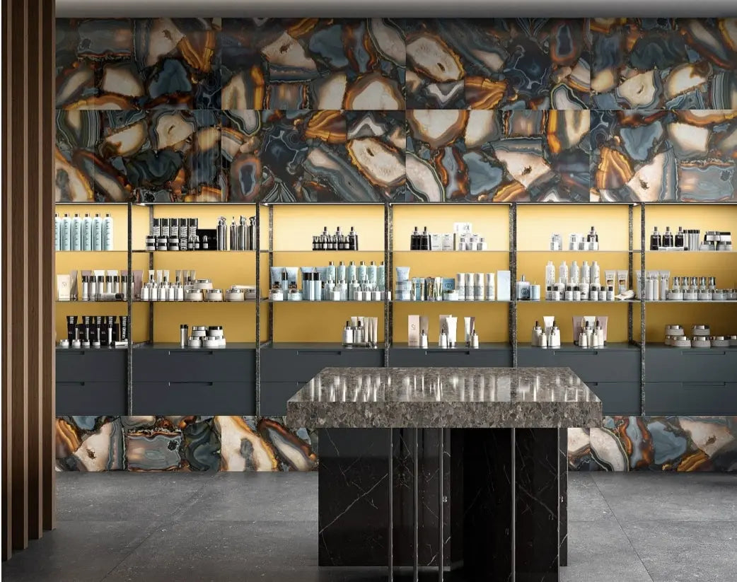 Charcoal Magic 60x120 cm porcelain GLASS Tiles CANO