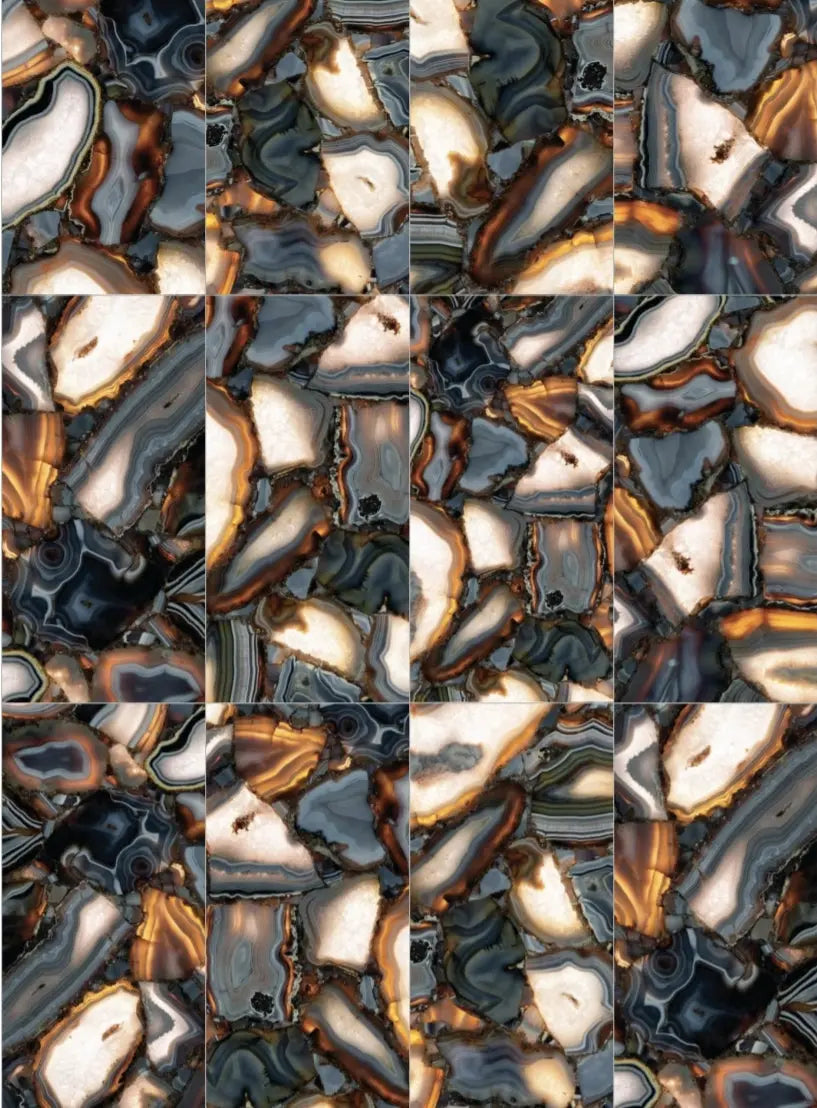Charcoal Magic 60x120 cm porcelain GLASS Tiles CANO