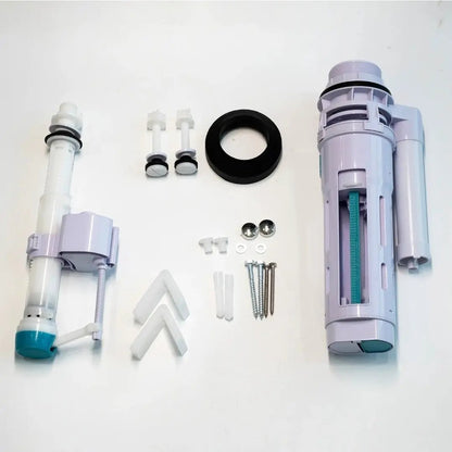 Close Coupled Toilet Square Ceramic White Short Projection Bathroom WC - Vivido Tiles