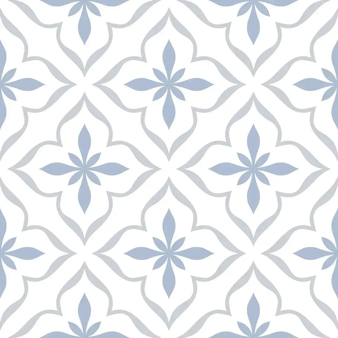 Cube Blue Patterned Tiles 20x20  Matt Ceramic wall and floor from ONLY £27.99 -Vivido-tiles-uk