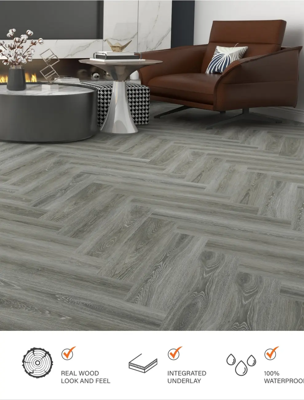 DRIFT ESTILO HARDCORE SPC Flooring | Herringbone from £19.99 sq.m - Vivido Tiles