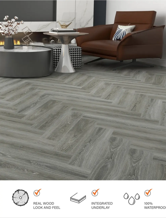 DRIFT ESTILO HARDCORE SPC Flooring | Herringbone from £19.99 sq.m - Vivido Tiles