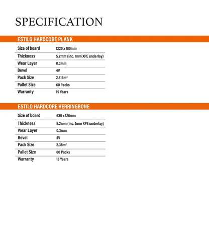 DRIFT ESTILO HARDCORE SPC Flooring | Herringbone from £19.99 sq.m - Vivido Tiles