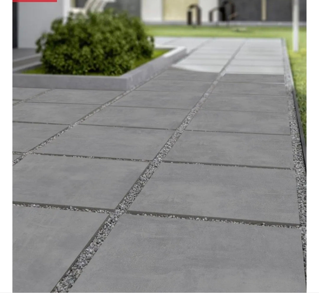 Driveway Outdoor Porcelain Tiles Stone Grey 600x600x30 mm concrete effect Bien