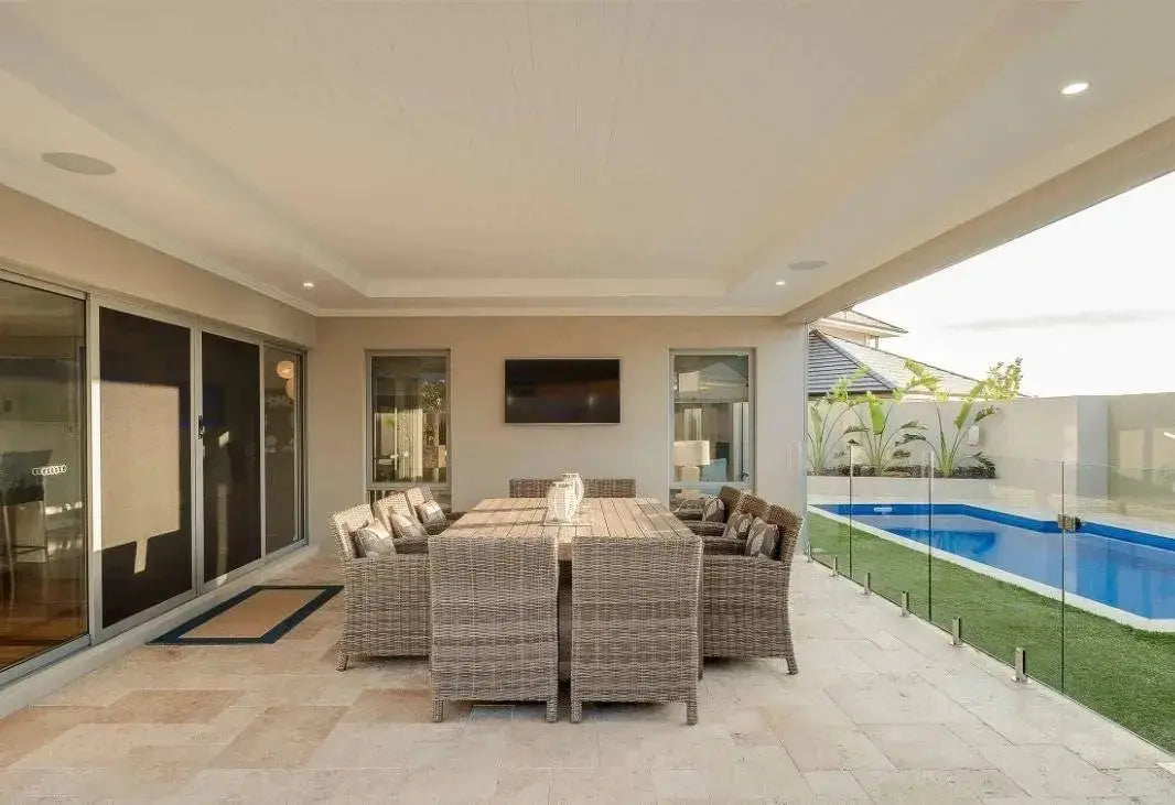 Dura Natural Stone Beige Travertine 30mm thick Random pack Only £49.99 sq.m vivido-tiles-harrogate