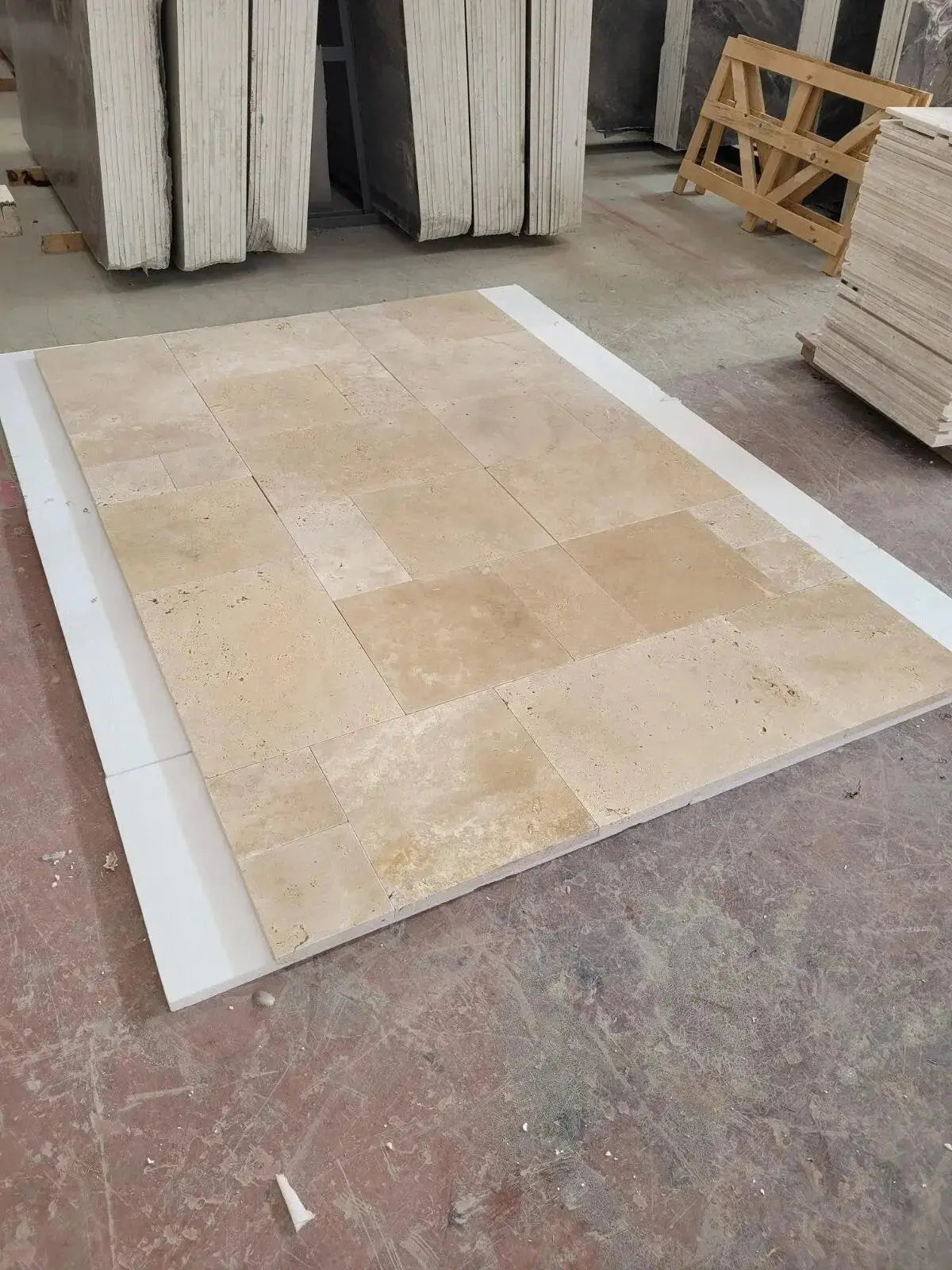 Dura Natural Stone Beige Travertine 30mm thick Random pack Only £49.99 sq.m vivido-tiles-harrogate