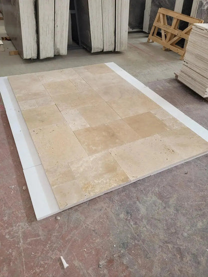 Dura Natural Stone Beige Travertine 30mm thick Random pack Only £49.99 sq.m vivido-tiles-harrogate