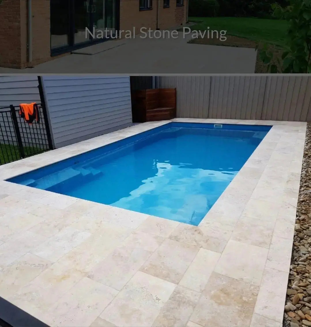 Dura Natural Stone Beige Travertine 600x900x20 mm Only £49.99 sq.m vivido-tiles-uk