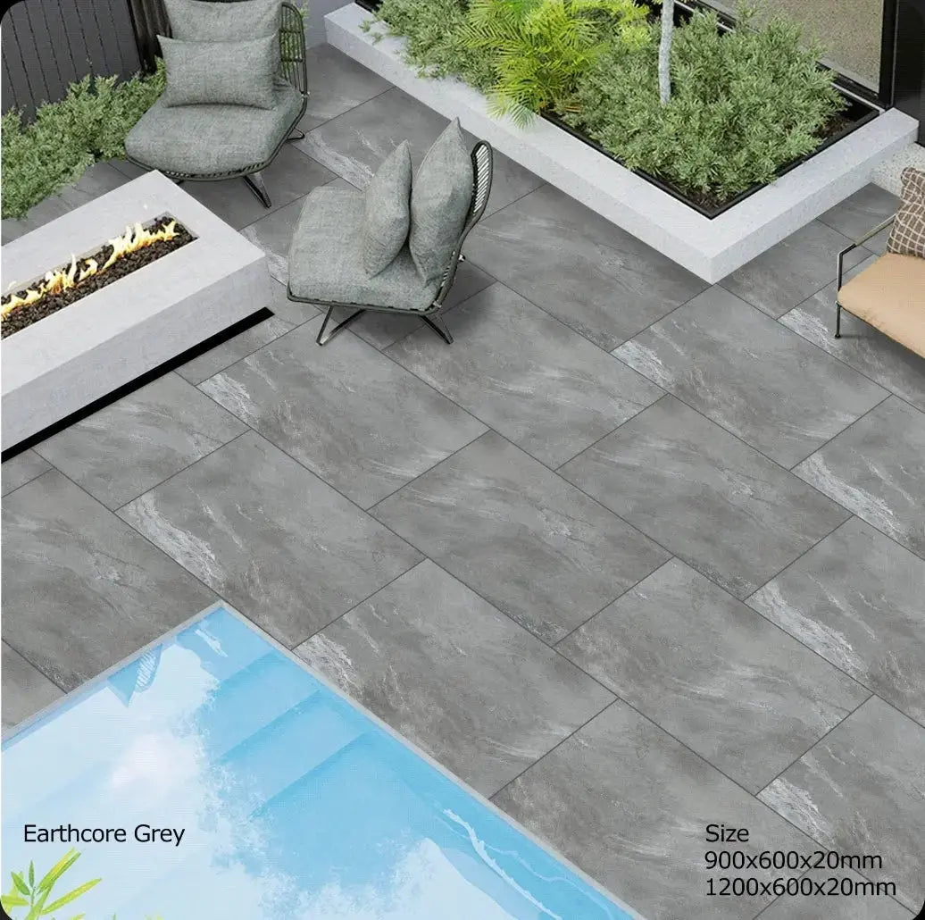 Earth Grey 600x900x20 mm Outdoor Porcelain Tiles Paving slabs ONLY £24.99 sq.m vivido-tiles-yorkshire