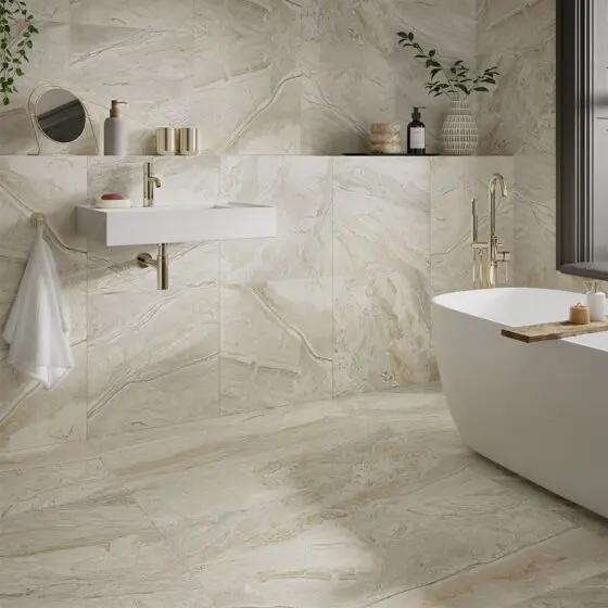 Earthsong Natural Anti Slip Matt Porcelain Tile 600x600 mm Wall & Floor £44.99 sq.m Vero