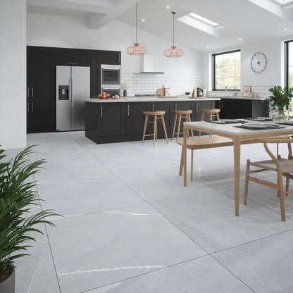 East Grey 100x100 cm marble effect porcelain tiles from £49.99 per sq.m Vero
