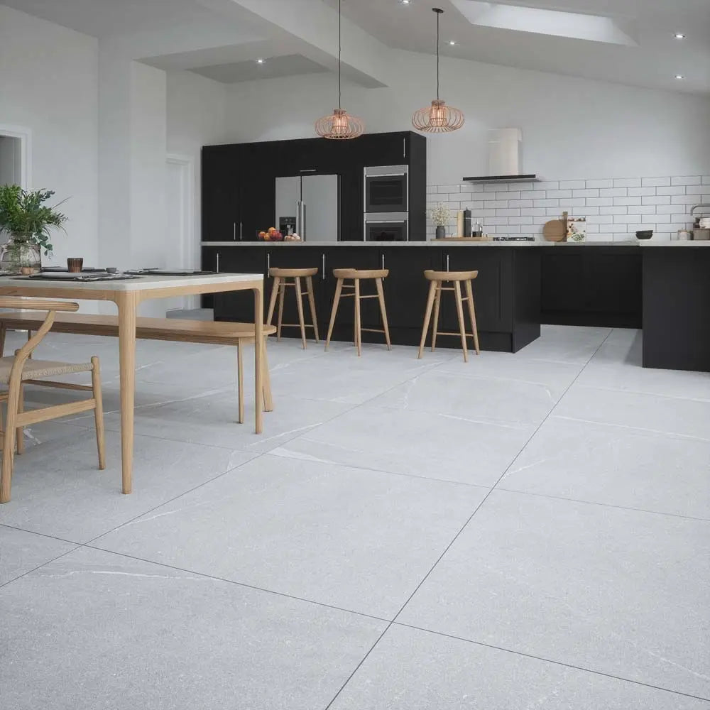 East Grey 100x100 cm marble effect porcelain tiles from £49.99 per sq.m Vero