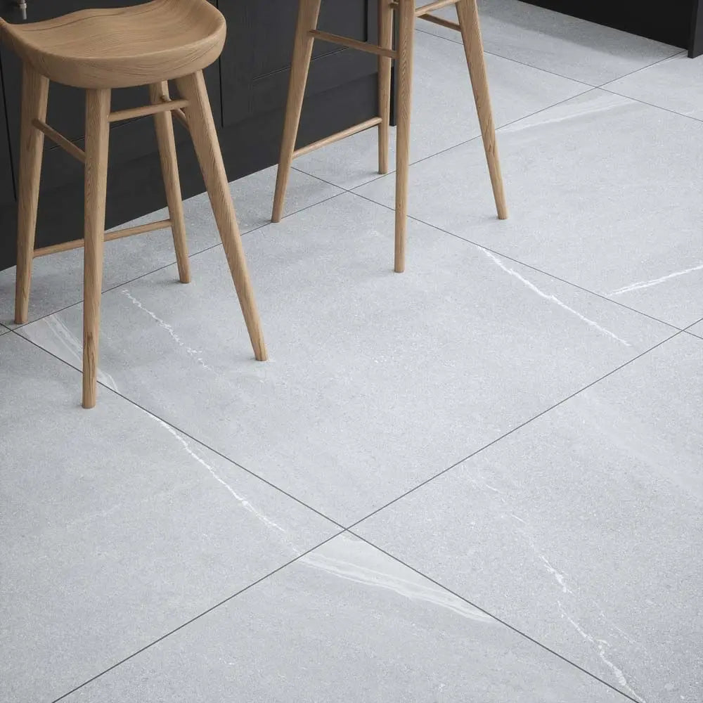 East Grey 100x100 cm marble effect porcelain tiles from £49.99 per sq.m Vero