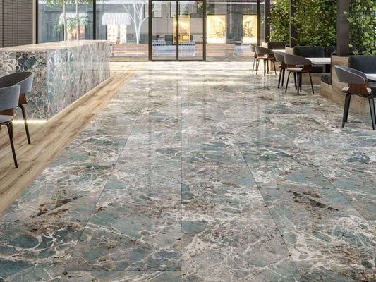 Firoza 60 x 120 cm 7mm Polished Porcelain Tile. Vivido Tiles Harrogate 