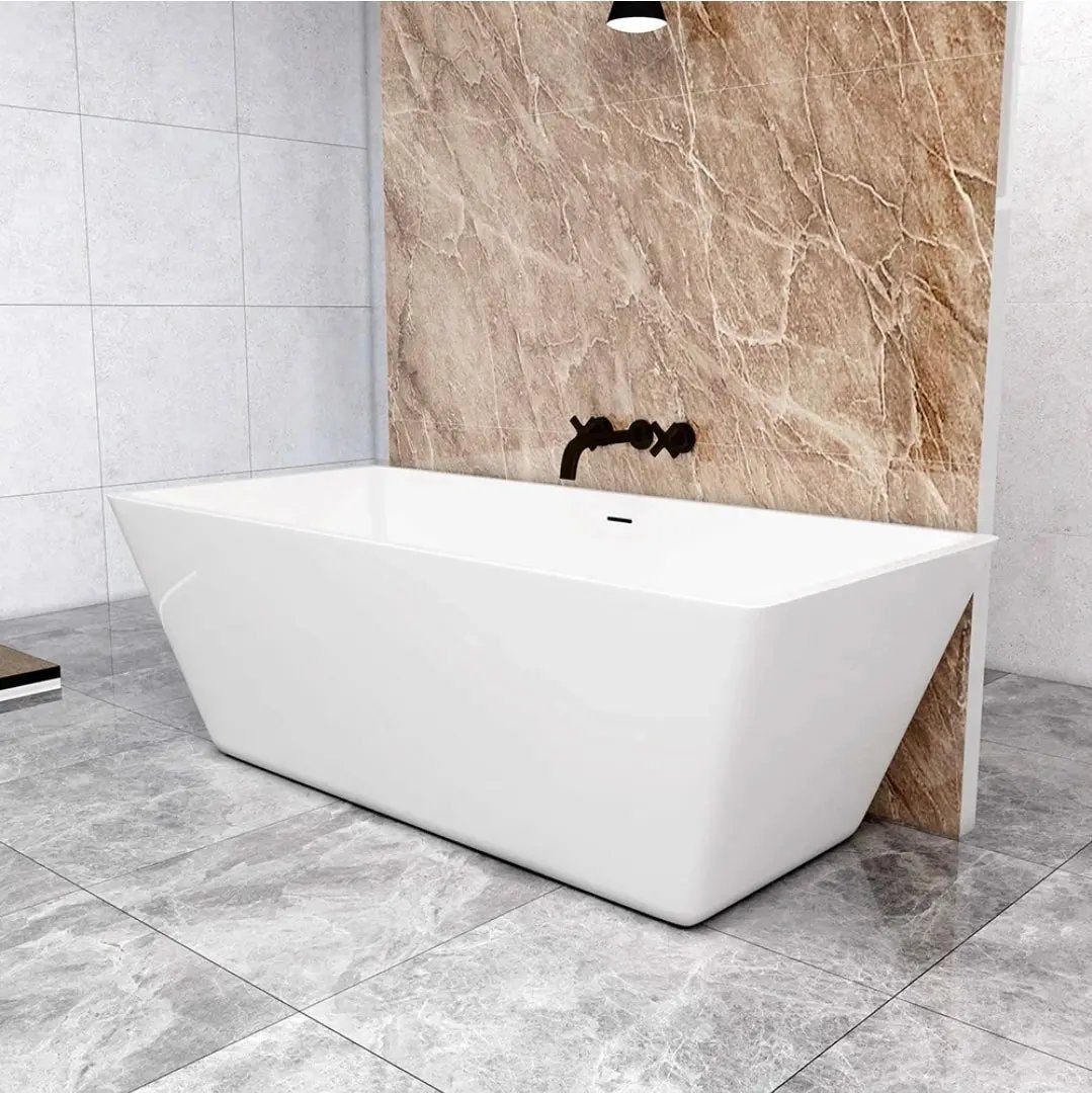 Freestanding Double Ended Bath Tub 1700x800mm Integral Waste & Overflow - Vivido Tiles