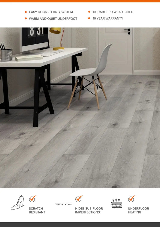 GREY OAK ESTILO HARDCORE SPC Flooring | Herringbone from £19.99 sq.m Likewise