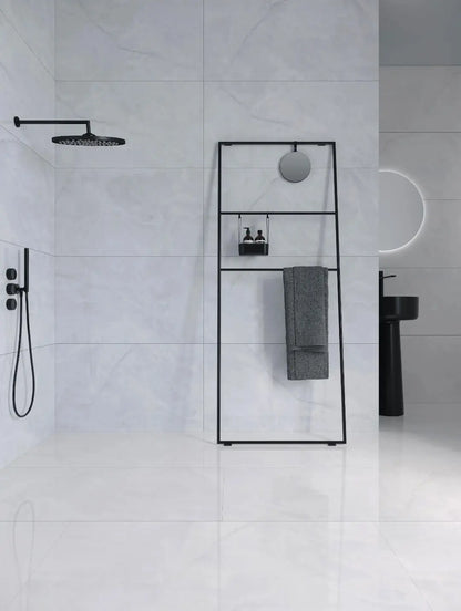 Porcelain Tile Ginza Blue polished 60x120 cm marble effect wall and floor - Vivido Tiles
