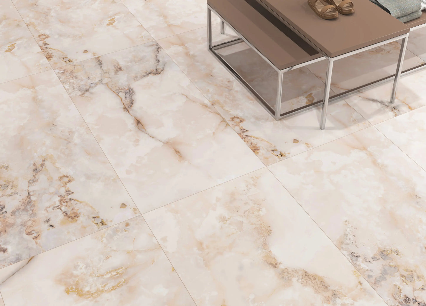 Granelle Pink polished 60x120 cm marble effect Porcelain Tiles from £25.99 sq.m Arts