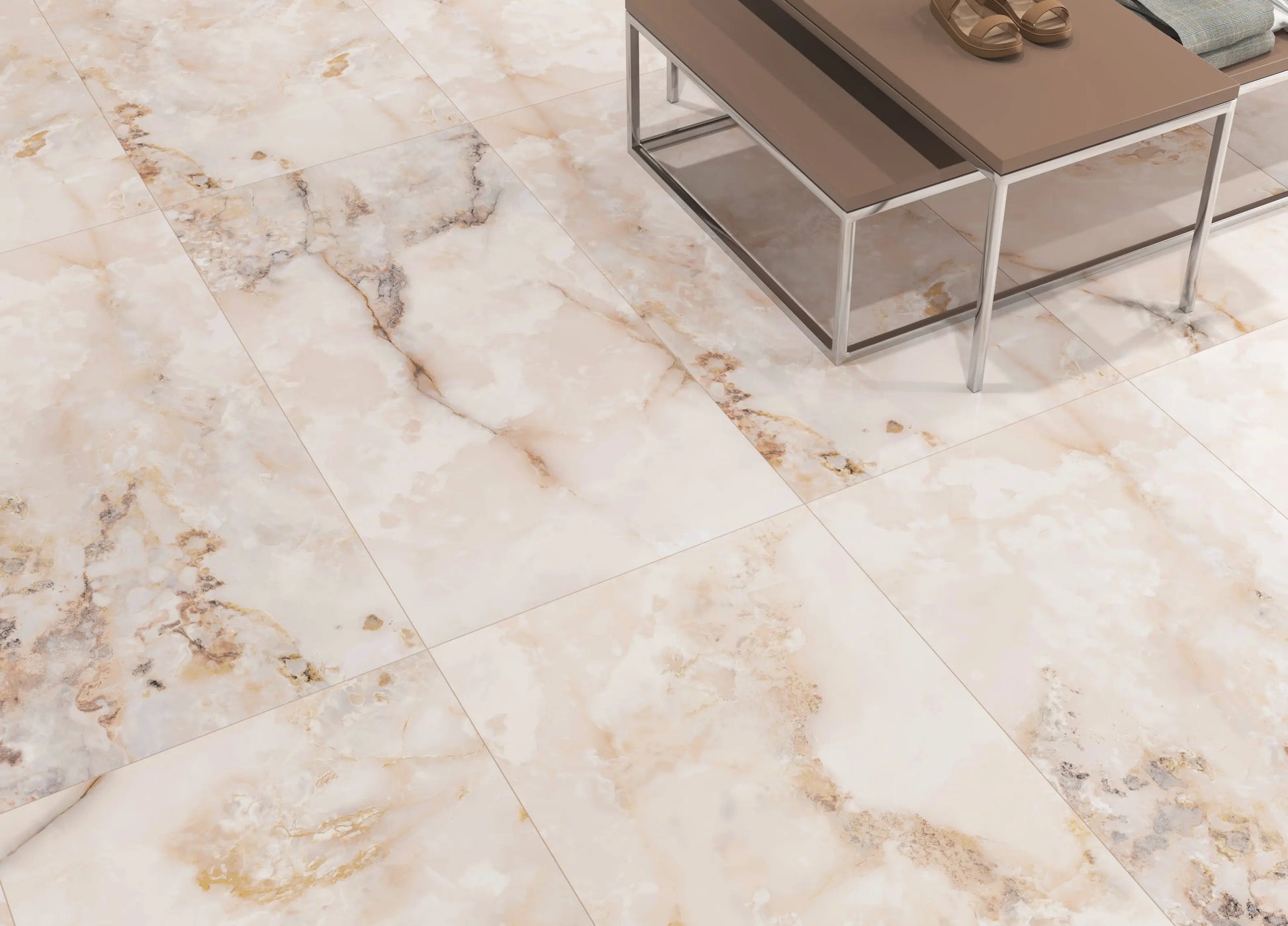 Granelle Pink polished 60x120 cm marble effect Porcelain Tiles from £25.99 sq.m Arts