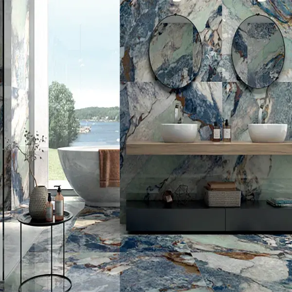 Greta Blue 120x120 cm Large Polished Porcelain Tiles. from £59.99 sq.m IMP