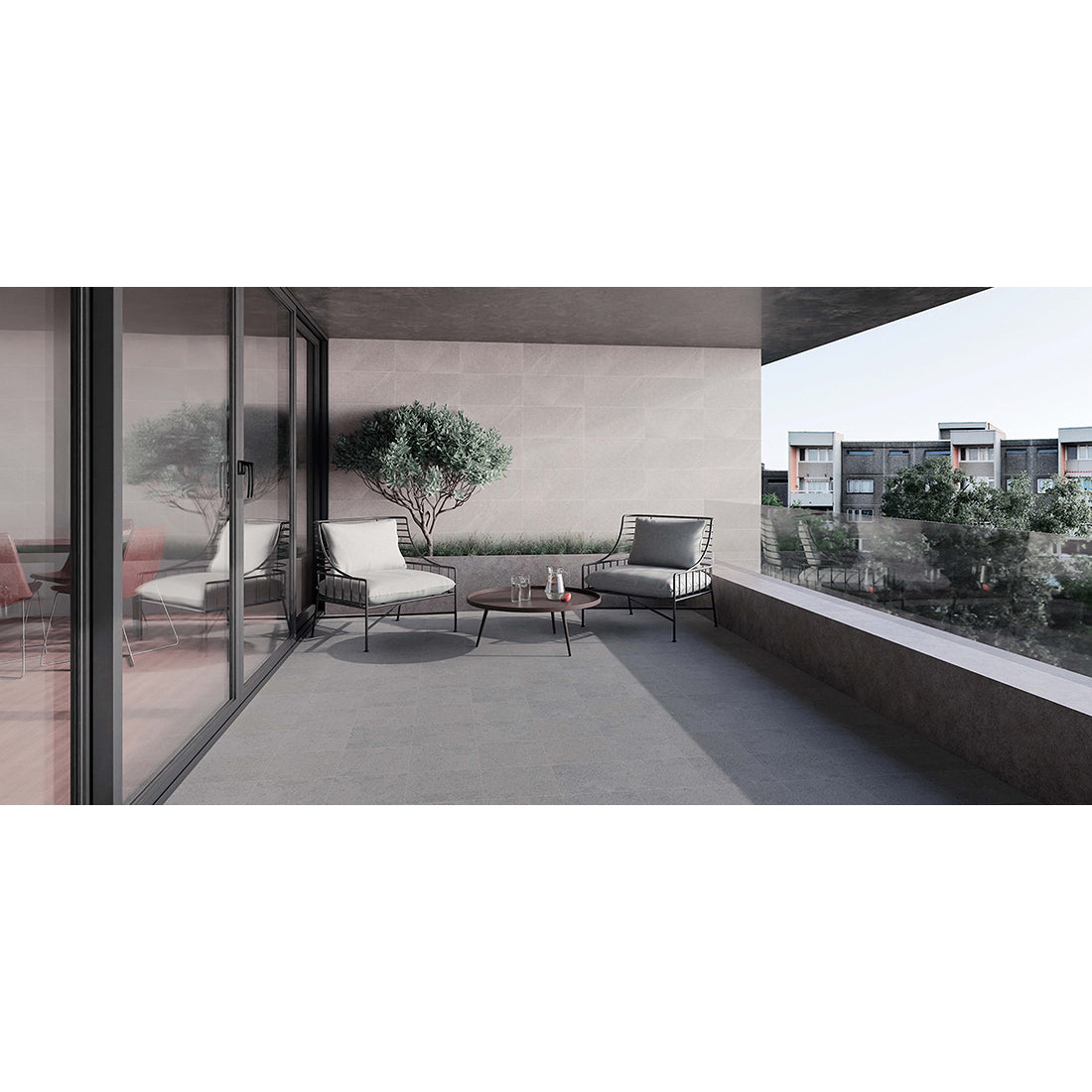 Hakodate Grey Anti-slip R12 full body porcelain Tile vivido Tiles UK