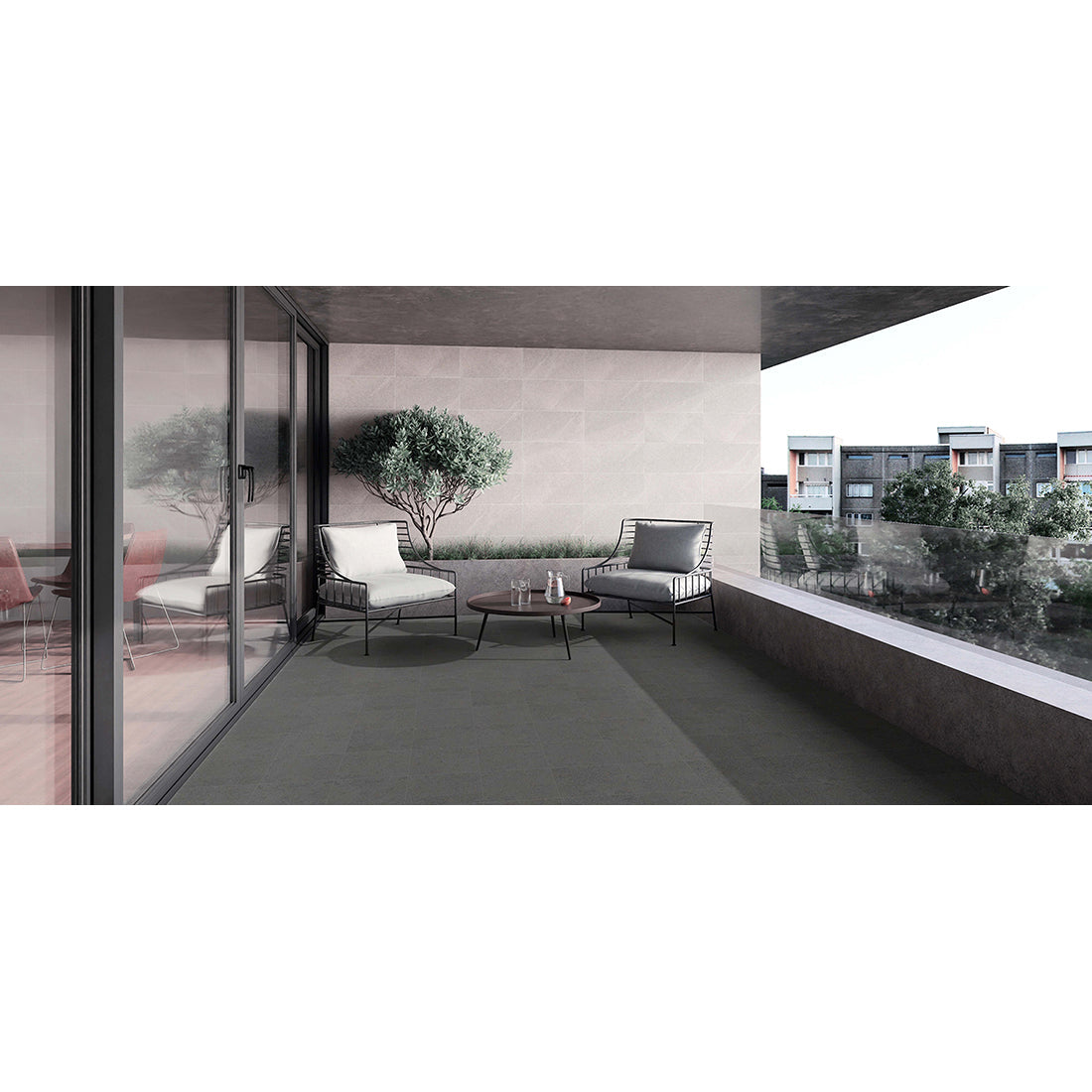 Hakodate charcoal Full body Anti-slip R12 30x30 cm Matt Porcelain Tiles from £26.70 sq.m DS