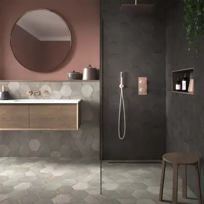 Hex Anthracite 175x202 mm  Feature wall Tiles  £47.99 sq.m vivido-tiles-uk