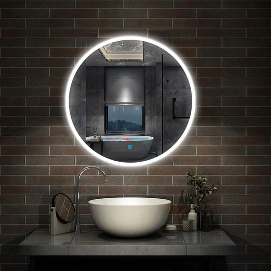 Round LED Bathroom Mirror with Demister-Flameless,Touch Control,600/700/800mm from £99