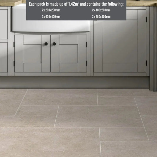 ITALIAN Luciana Sand Matt Glazed Porcelain Modular Opus Pack 1.42m2 £79 Vero
