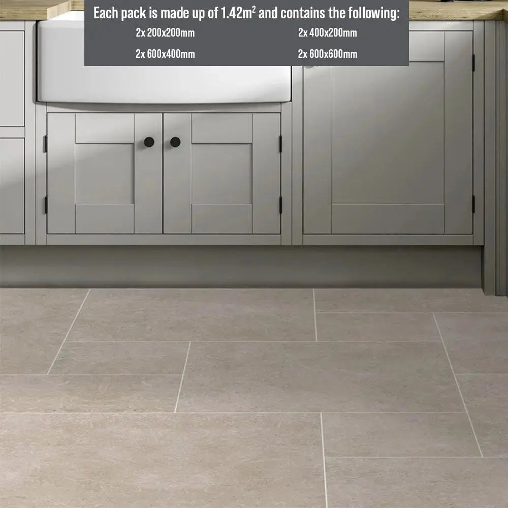ITALIAN Luciana Sand Matt Glazed Porcelain Modular Opus Pack 1.42m2 £79 vivido-tiles-uk