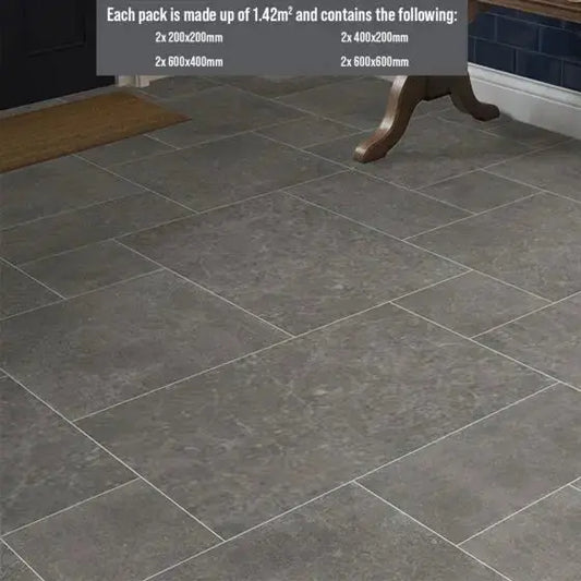 ITALIAN Luciana Slate Matt Glazed Porcelain Modular Opus Pack 1.42m2 £55.85 sq.m vivido-tiles-uk