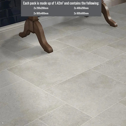 ITALIAN Luciana Stone Matt Glazed Porcelain Modular Opus Pack 1.42m2 £55.85 sq.m vivido-tiles-uk