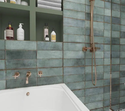 Juno Emerald polished Ceramic Wall Tiles 30x90 cm from £29.99 sq.m Bien
