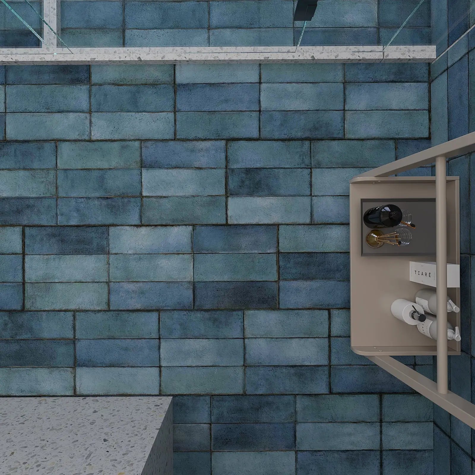 Juno Sapphire polished Ceramic Wall Tiles 30x90 cm from £29.99 sq.m Bien