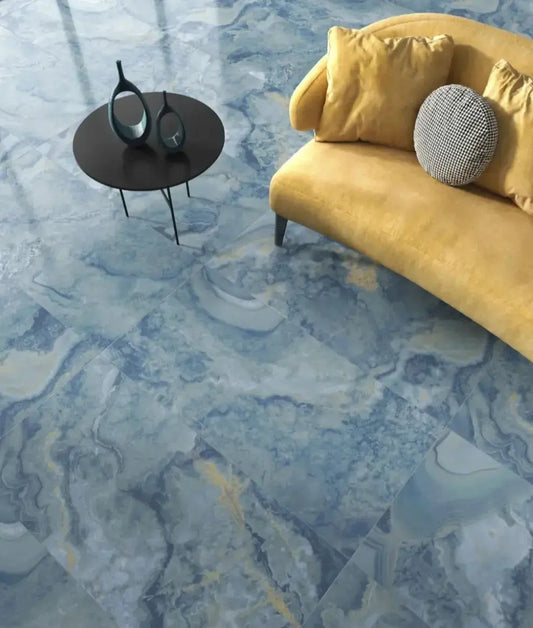 Kani Blue 60x120 cm Polished Porcelain Tiles from £24.99 sq.m vivido-tiles-uk
