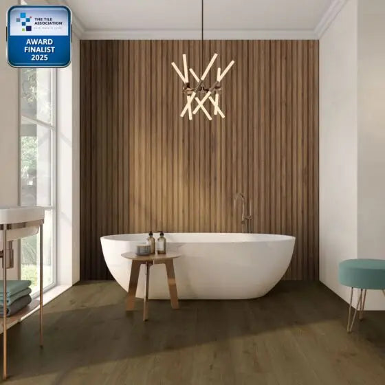 Kin Walnut Wood Effect Tiles 60x120 cm - 9mm Matt Indoor Floor & Wall Tiles £44.99/m² Vero