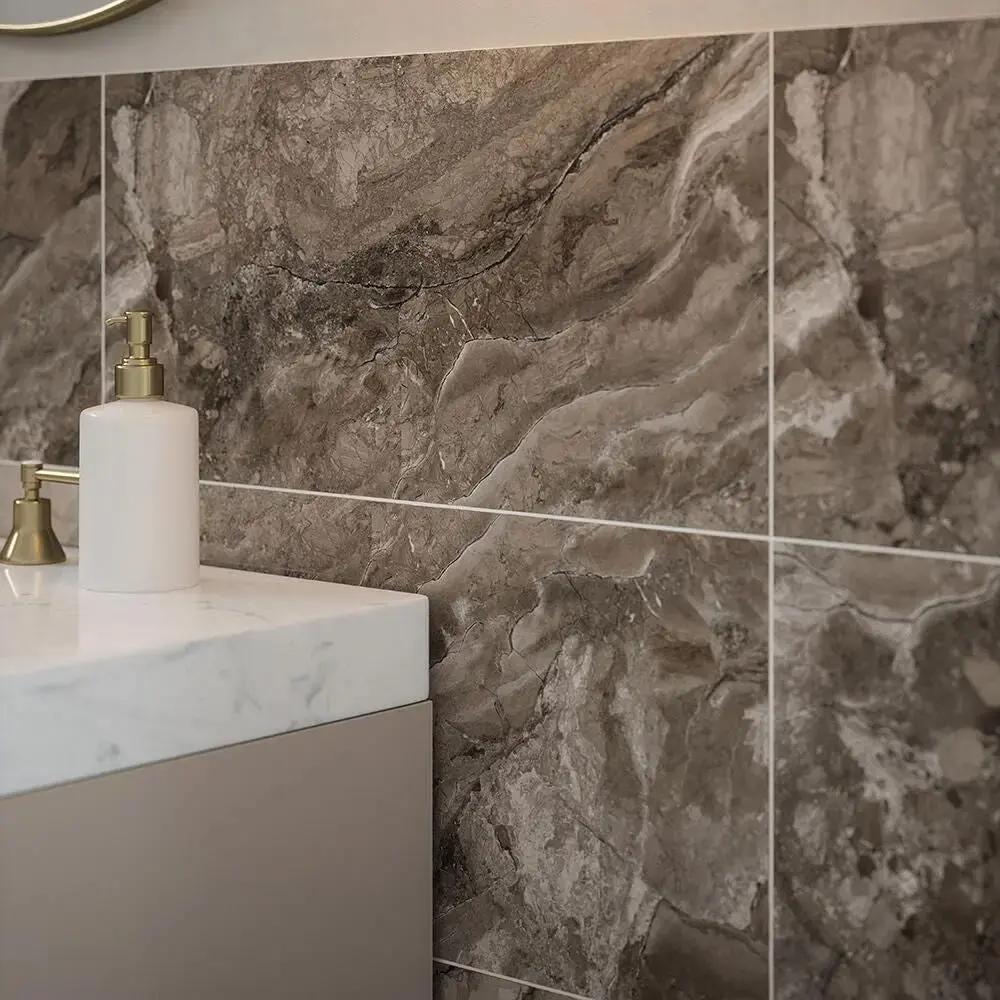 Kore Slate grey Porcelain Tile 600x600 mm Wall & Floor £39.99 sq.m - Vivido Tiles