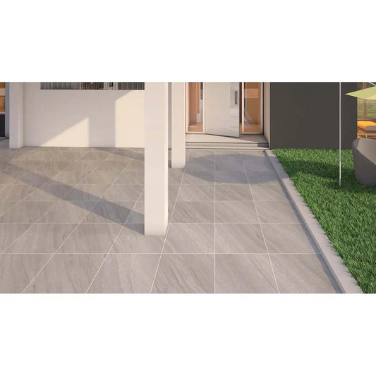Lagu Grey Matt 600x600x20mm Outdoor Porcelain Tiles Paving from £29.99 per sq.m - Vivido Tiles