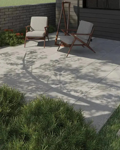 Living Cool Grey 600x1200x20 mm Outdoor Porcelain Paving.  £38.50 sq.m Vivido tiles Harrogate 