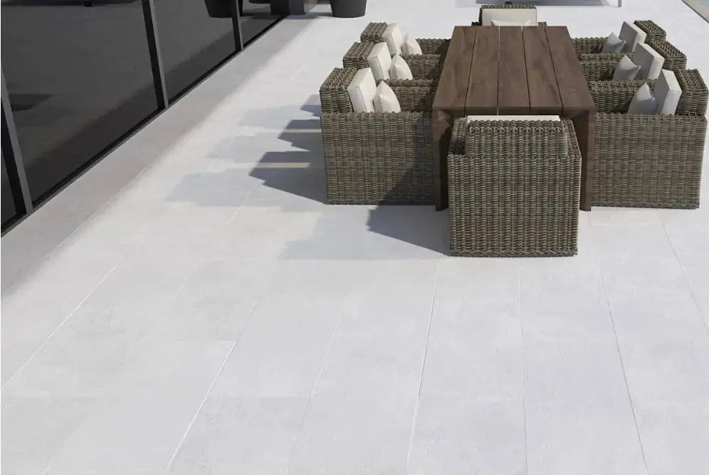 Living off white 600x1200x20 Anti-slip Outdoor Porcelain Paving Tiles Vivido Tiles uk 